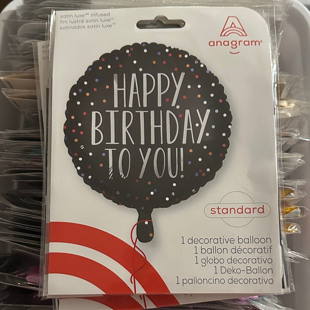 Black Happy Birthday Balloon